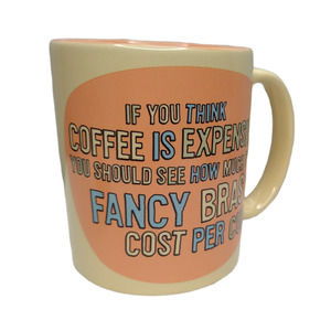 Hallmark Yellow Funny Novelty Ceramic Coffee Expensive Bra Mug Cup 15 oz.